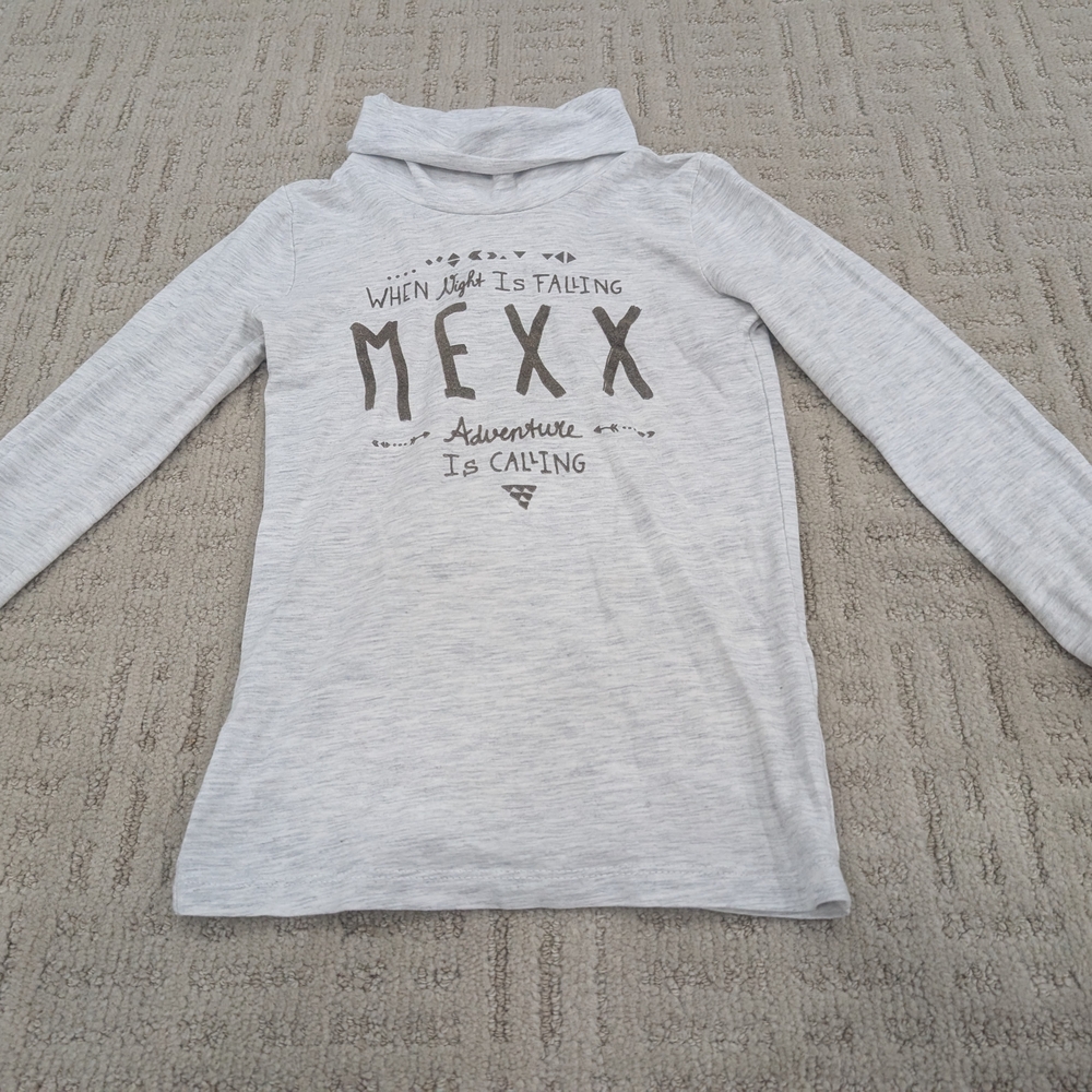 Mexx Gray Long Sleeve Tee Casual Cotton Blend